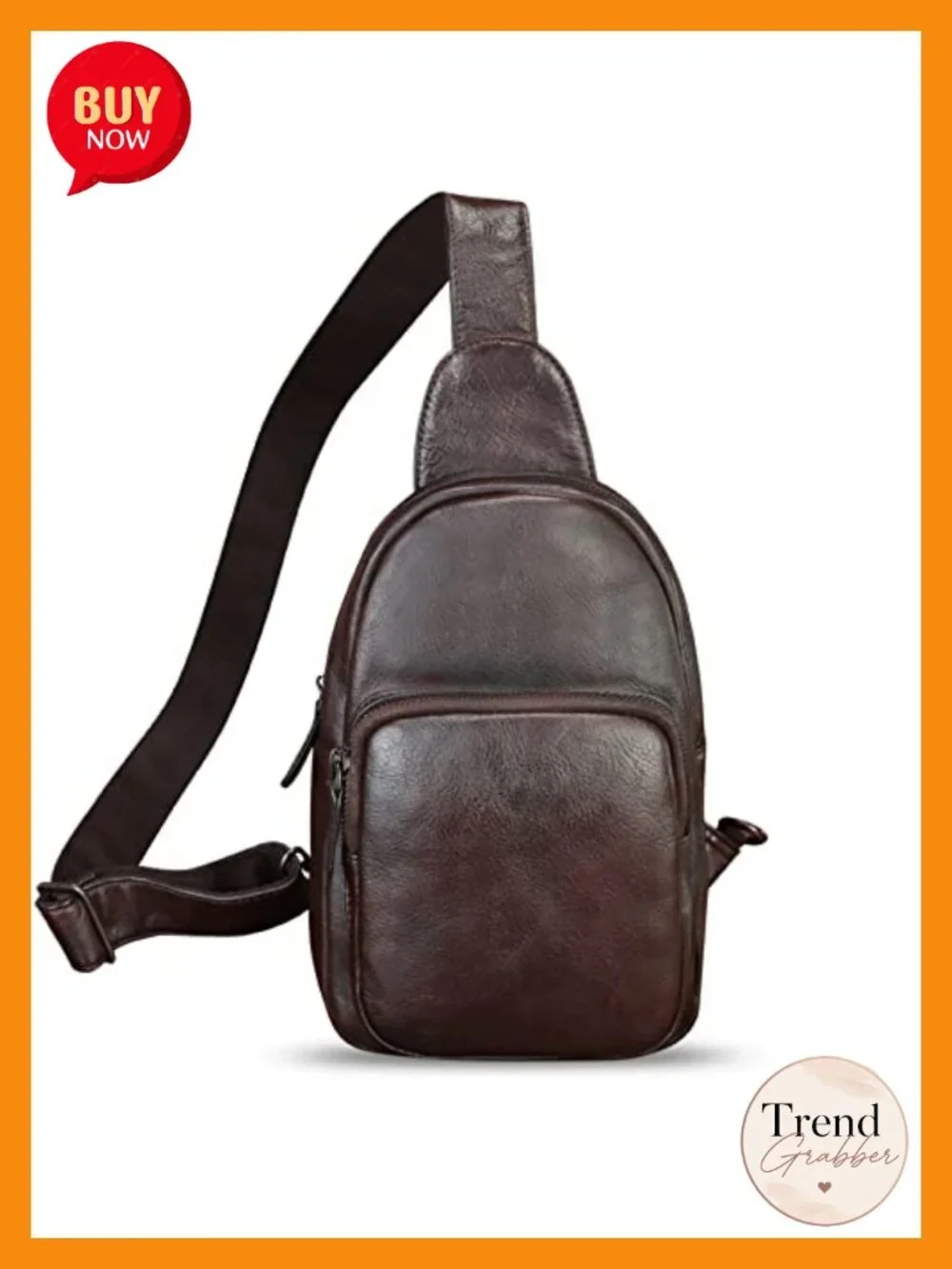 Genuine Leather Sling Bag Crossbody Backpack Handmade Chest Shoulder Daypack